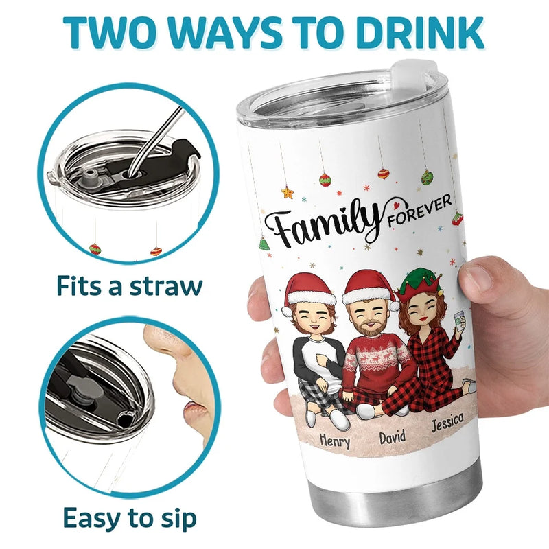 This Christmas Give The Gift Of Love And The Gift Of Joy - Family Personalized Custom Tumbler - Christmas Gift For Family Members, Siblings, Brothers, Sisters