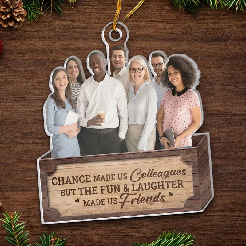 Custom Photo Seasons Greetings  - Coworker Personalized Custom Ornament - Acrylic Custom Shaped - Christmas Gift For Coworkers, Work Friends, Colleagues