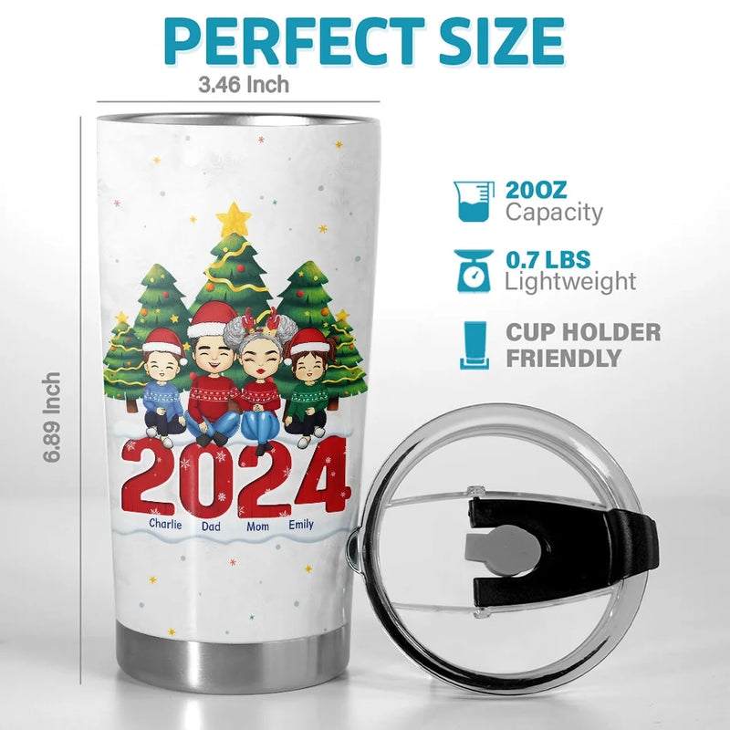 May We Forever Remember This First Christmas Together - Family Personalized Custom Tumbler - Christmas Gift For Family Members