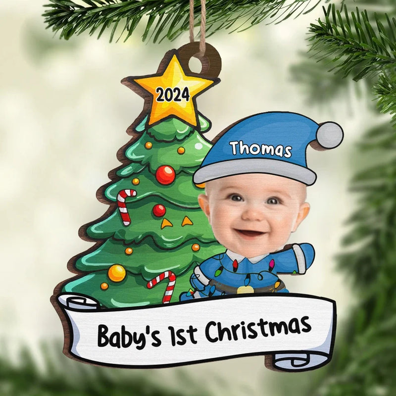 Custom Photo Our Little Miracle's First Christmas - Family Personalized Custom Ornament - Wood Custom Shaped - Christmas Gift For Baby Kids, Newborn Baby, First Christmas