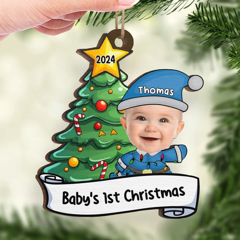 Custom Photo Our Little Miracle's First Christmas - Family Personalized Custom Ornament - Wood Custom Shaped - Christmas Gift For Baby Kids, Newborn Baby, First Christmas