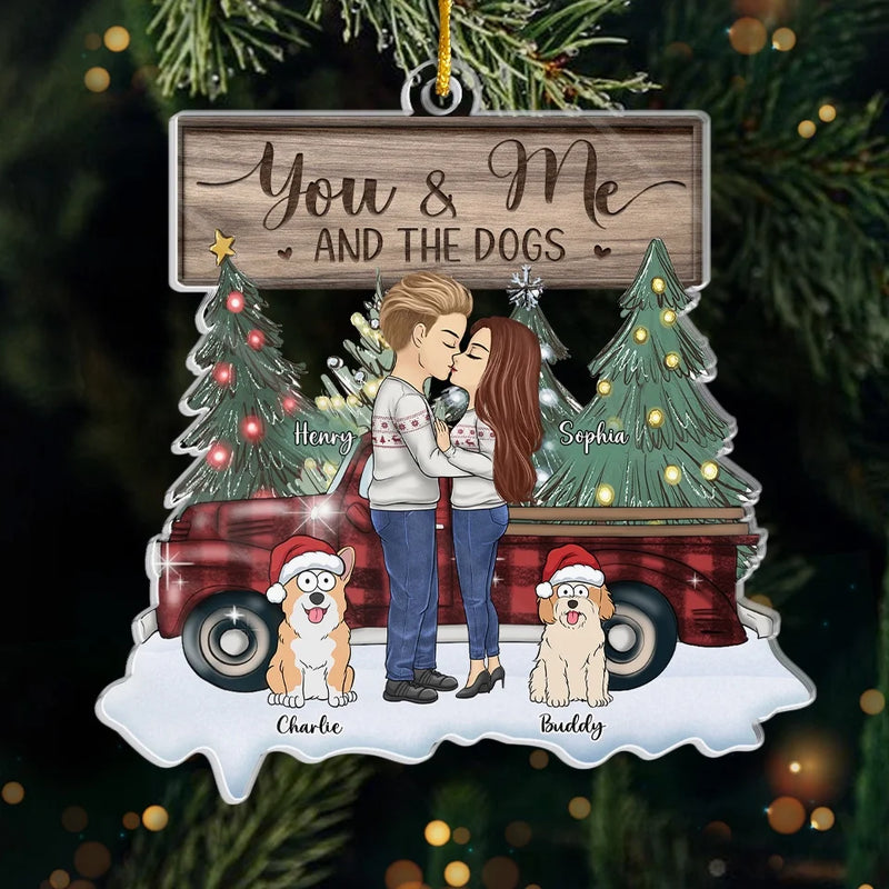 Warm Wishes To You And Your Beloved Furry Family - Couple Personalized Custom Ornament - Acrylic Custom Shaped - Christmas Gift For Husband Wife, Anniversary, Pet Owners, Pet Lovers