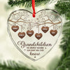 Grandkids Make Life More Grand - Family Personalized Custom Heart Glass Ornament - Christmas Gift For Grandma