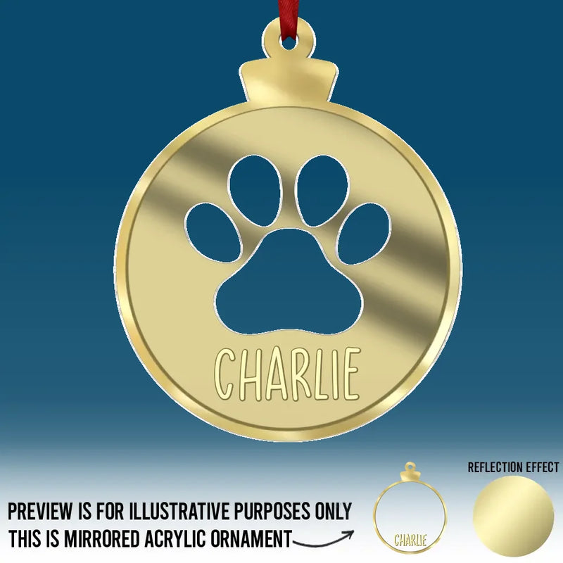 These Tiny Paws Bring Endless Joy - Dog & Cat Personalized Custom Mirrored Acrylic Ornament - Christmas Gift For Pet Owners, Pet Lovers