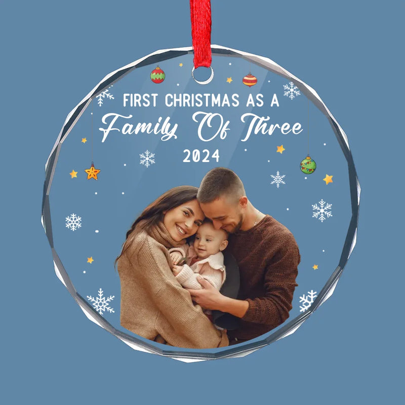 Custom Photo Home Is Filled With Love And Family Memories - Family Personalized Custom Circle Glass Ornament - Christmas Gift For Family Members