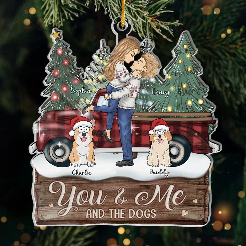 Jingle Paws, How Our Pets Make The Holidays Bright - Couple Personalized Custom Ornament - Acrylic Custom Shaped - Christmas Gift For Husband Wife, Anniversary, Pet Owners, Pet Lovers