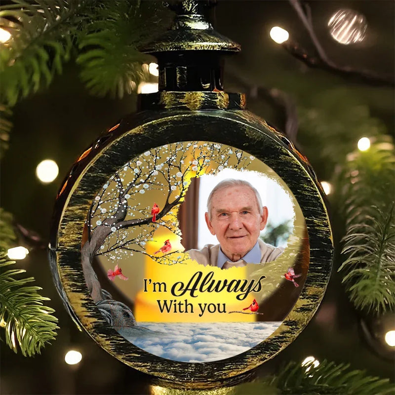 Custom Photo You Are Never Far From Our Hearts - Memorial Personalized Custom Candlelight Lantern Ornament - Sympathy Gift, Christmas Gift For Family Members