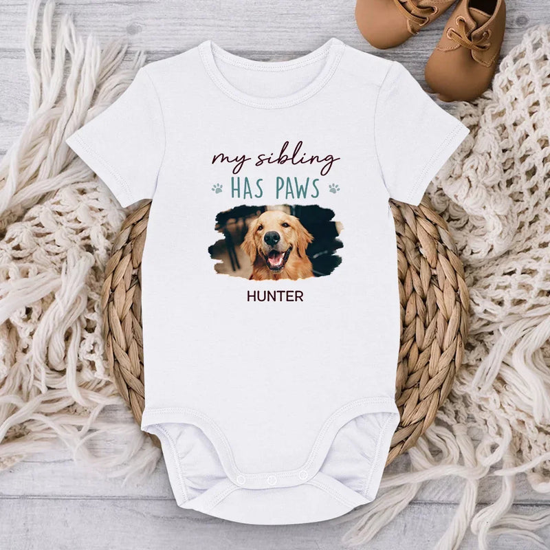 Custom Photo Memories Are Made With Furry Friends And Little Giggles - Dog & Cat Personalized Custom Baby Onesie - Baby Shower Gift, Gift For Pet Owners, Pet Lovers