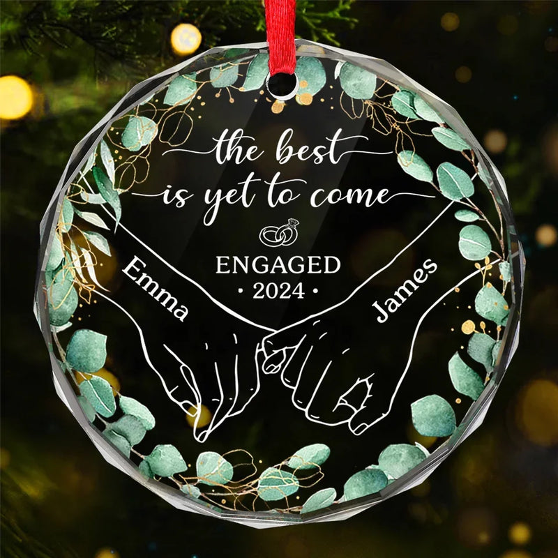 Life Is Better When We Grow Old Together - Couple Personalized Custom Circle Glass Ornament - Christmas Gift For Husband Wife, Anniversary
