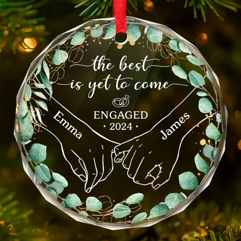 Life Is Better When We Grow Old Together - Couple Personalized Custom Circle Glass Ornament - Christmas Gift For Husband Wife, Anniversary