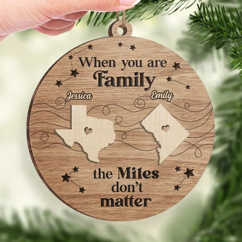 Distance Cannot Weaken The Bonds Of Family - Family Personalized Custom Ornament - Wood Custom Shaped - Christmas Gift For Family Members