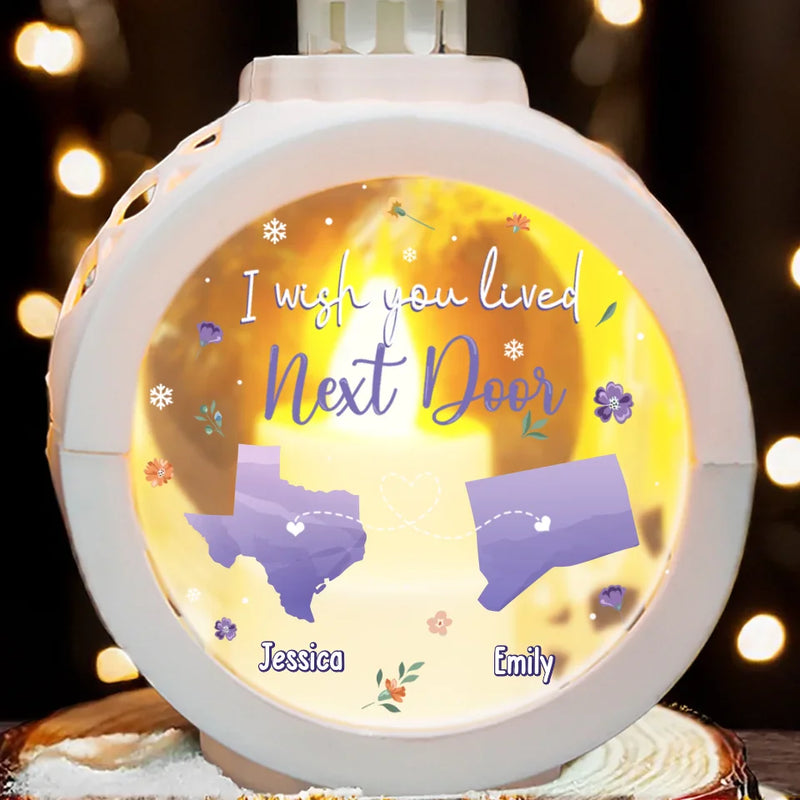I Wish We Lived Closer - Bestie Personalized Custom Candlelight Lantern Ornament - Christmas Gift For Best Friends, BFF, Sisters