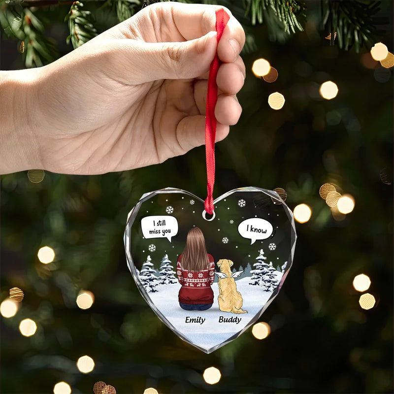 Paw Prints On My Heart - Memorial Personalized Custom Heart Glass Ornament - Sympathy Gift, Christmas Gift For Pet Owners, Pet Lovers