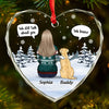 Paw Prints On My Heart - Memorial Personalized Custom Heart Glass Ornament - Sympathy Gift, Christmas Gift For Pet Owners, Pet Lovers