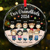 Grandchildren's Love, Infinite Contentment - Family Personalized Custom Circle Glass Ornament - Christmas Gift For Family Members