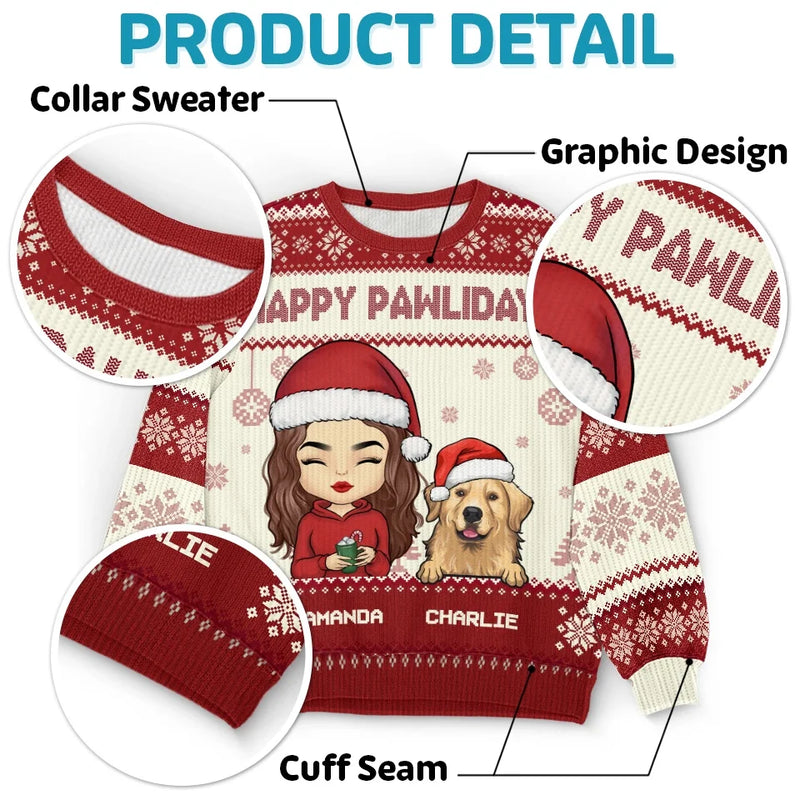 Pawsome Christmas Wishes - Dog & Cat Personalized Custom Ugly Sweatshirt - Unisex Wool Jumper - Christmas Gift For Pet Owners, Pet Lovers