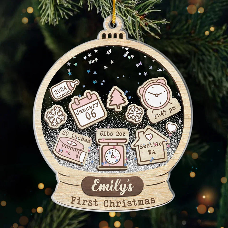 Tiny Toes, Tiny Hands, Big Christmas Plans! - Family Personalized Custom Ornament - Acrylic Custom Shaped - Christmas Gift For Baby Kids, Newborn Baby, First Christmas