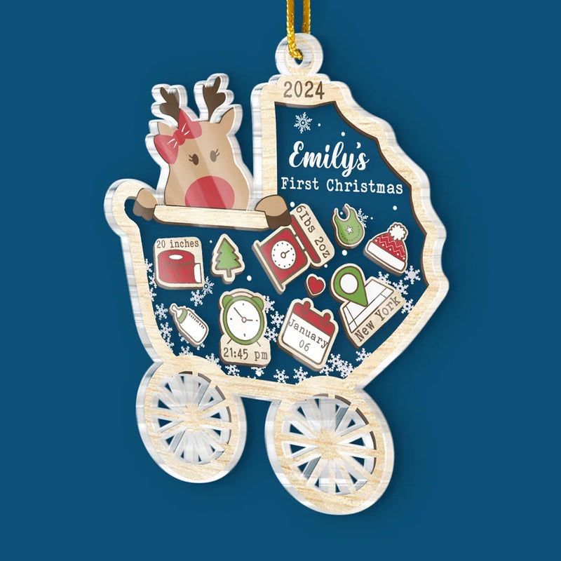 The Tiniest Hands Hold The Most Precious Gifts Of All - Family Personalized Custom Ornament - Acrylic Custom Shaped - Christmas Gift For Baby Kids, Newborn Baby, First Christmas