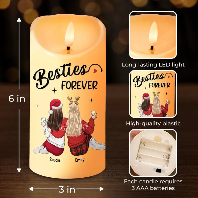 Thank You For Being My Unbiological Sistas - Bestie Personalized Custom LED Candle - Christmas Gift For Best Friends, BFF, Sisters