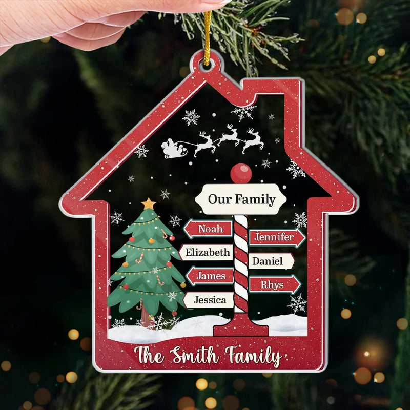 Christmas Is All About Family And Love - Family Personalized Custom Ornament - Acrylic Custom Shaped - Christmas Gift For Family Members