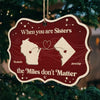 Distance May Separate Us Physically, But Our Love Keeps Us Connected - Family Personalized Custom Ornament - Wood Benelux Shaped - Christmas Gift For Family Members