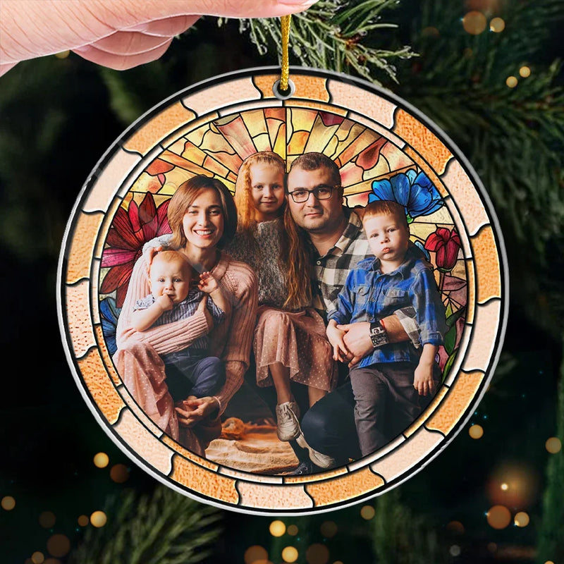 Custom Photo The True Spirit Of Christmas Lies In The Love We Share - Family Personalized Custom Ornament - Acrylic Custom Shaped - Christmas Gift For Family Members