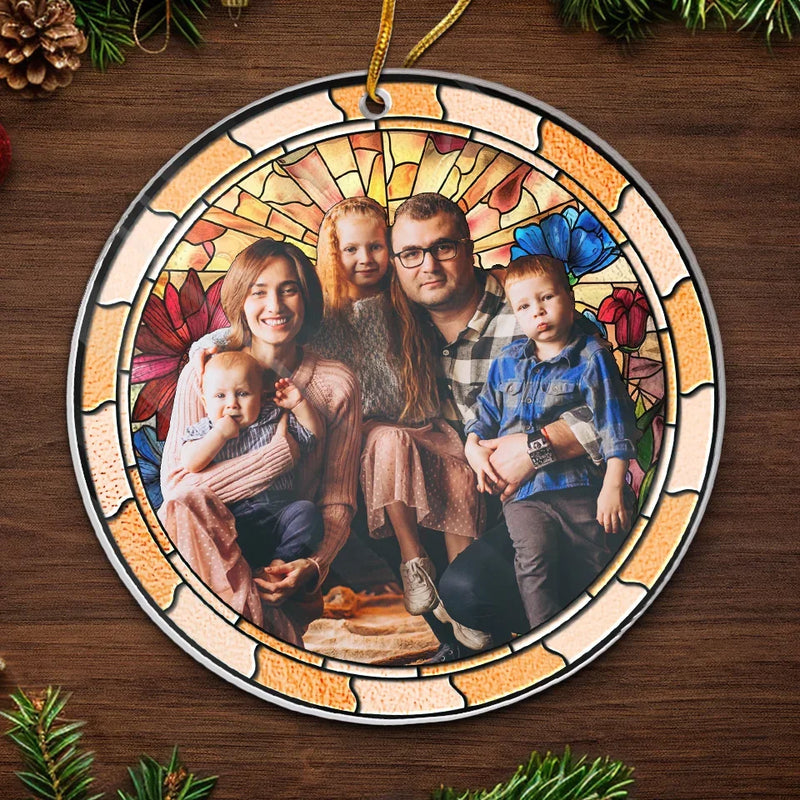 Custom Photo The True Spirit Of Christmas Lies In The Love We Share - Family Personalized Custom Ornament - Acrylic Custom Shaped - Christmas Gift For Family Members