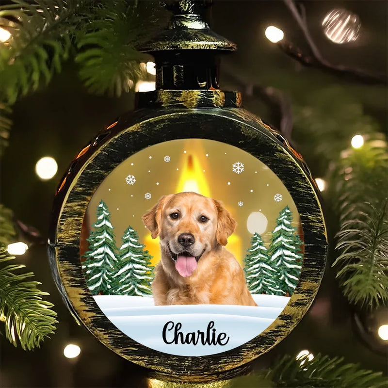 Custom Photo In Loving Memory Of A Loyal Friend - Memorial Personalized Custom Candlelight Lantern Ornament - Sympathy Gift, Christmas Gift For Pet Owners, Pet Lovers