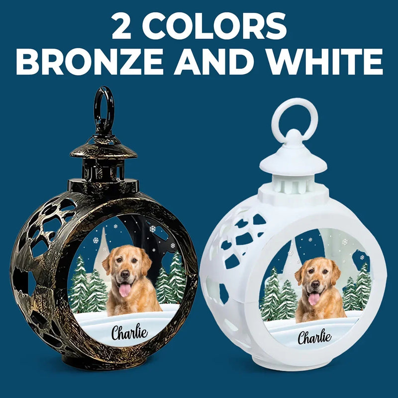 Custom Photo In Loving Memory Of A Loyal Friend - Memorial Personalized Custom Candlelight Lantern Ornament - Sympathy Gift, Christmas Gift For Pet Owners, Pet Lovers