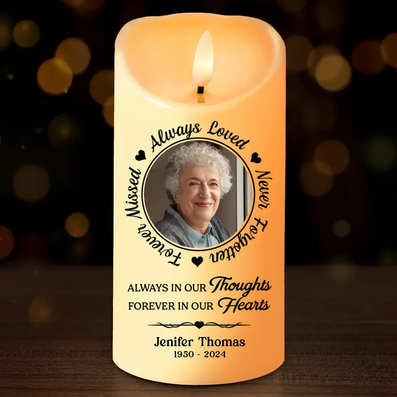 Custom Photo We Miss You And Love You Always - Memorial Personalized Custom LED Candle - New Arrival, Christmas Gift, Sympathy Gift For Family Members