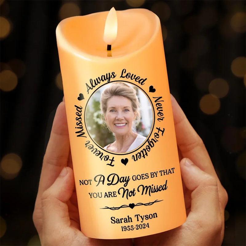 Custom Photo We Miss You And Love You Always - Memorial Personalized Custom LED Candle - New Arrival, Christmas Gift, Sympathy Gift For Family Members
