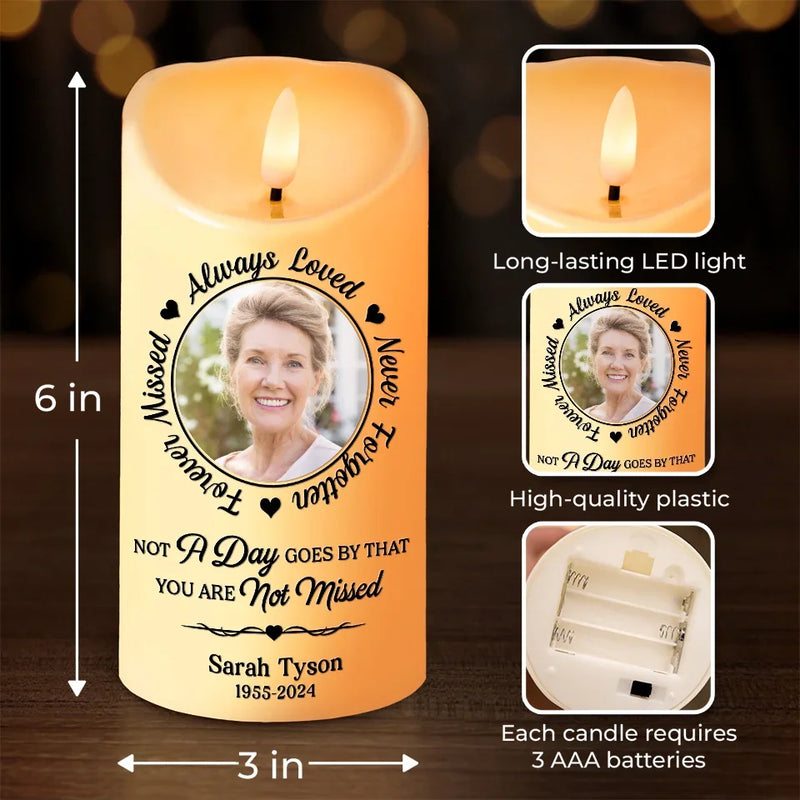 Custom Photo We Miss You And Love You Always - Memorial Personalized Custom LED Candle - New Arrival, Christmas Gift, Sympathy Gift For Family Members