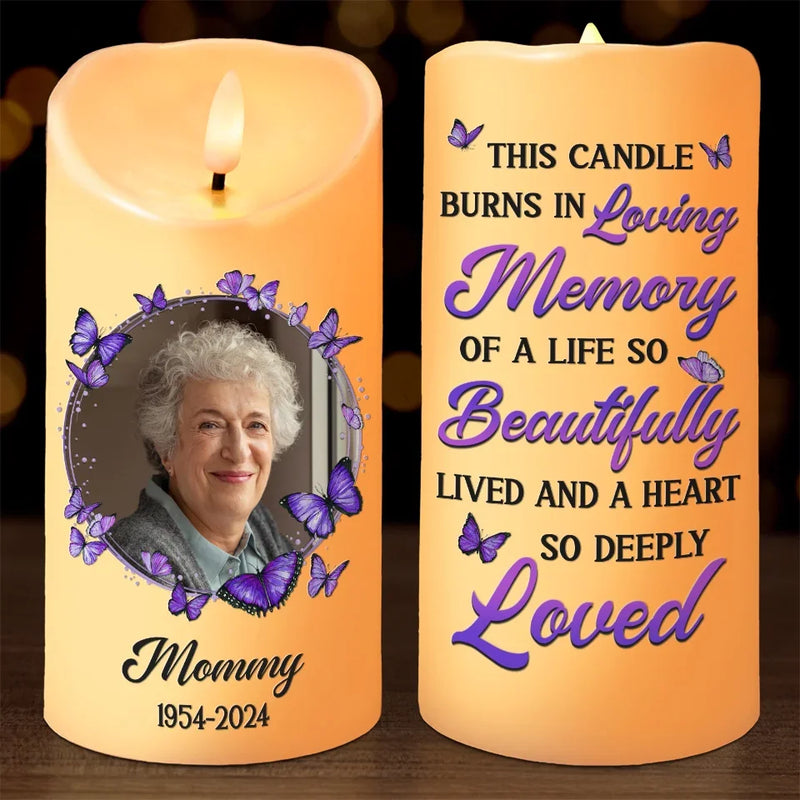 Custom Photo You Are Never Gone From My Heart - Memorial Personalized Custom LED Candle - New Arrival, Christmas Gift, Sympathy Gift For Family Members