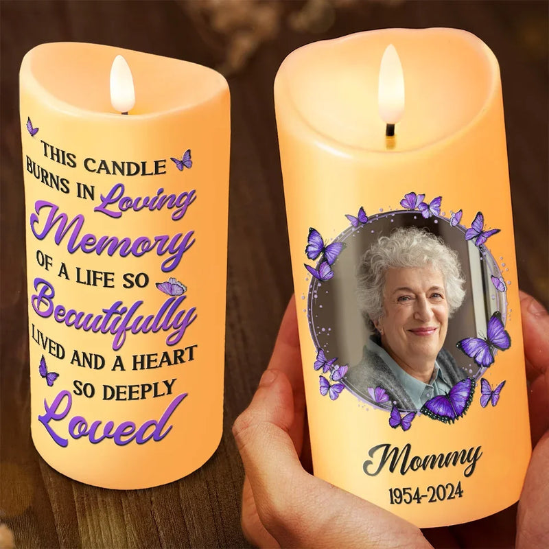 Custom Photo You Are Never Gone From My Heart - Memorial Personalized Custom LED Candle - New Arrival, Christmas Gift, Sympathy Gift For Family Members