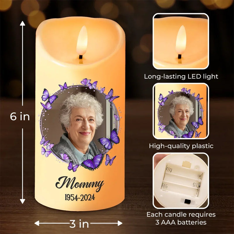 Custom Photo You Are Never Gone From My Heart - Memorial Personalized Custom LED Candle - New Arrival, Christmas Gift, Sympathy Gift For Family Members