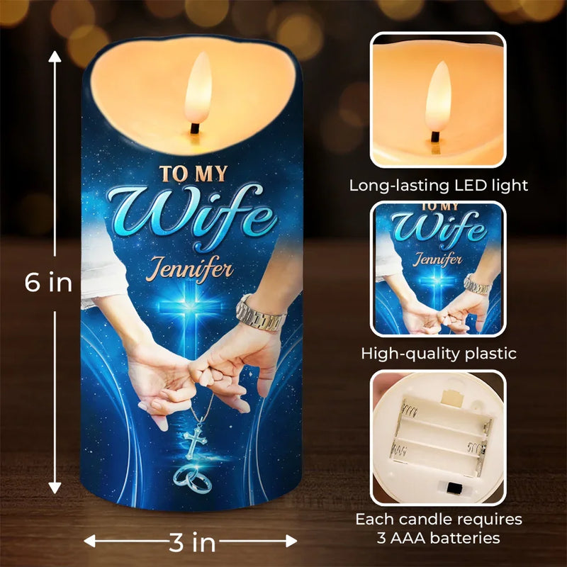 I Love You Forever And Always - Couple Personalized Custom LED Candle - Christmas Gift For Husband Wife, Anniversary