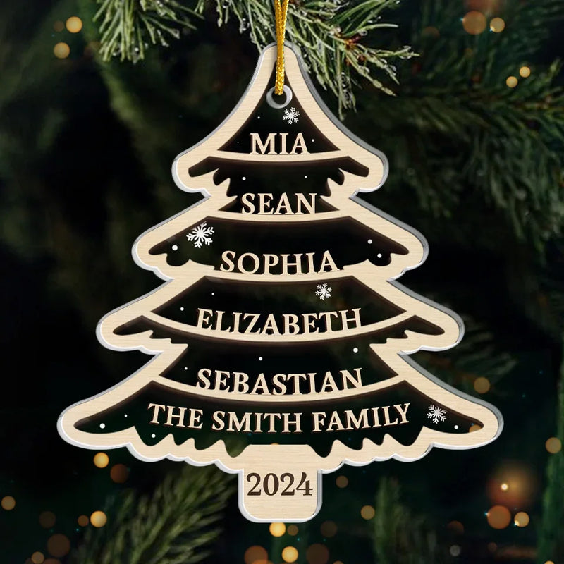 Our Christmas Tree Shines Bright - Family Personalized Custom Ornament - Acrylic Custom Shaped - Christmas Gift For Family Members