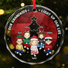 Our Grandkids Light Up Our Life - Family Personalized Custom Circle Glass Ornament - Christmas Gift For Grandma, Grandkids