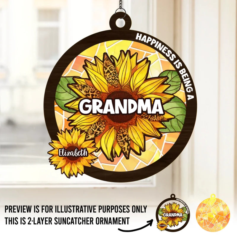 Bless To Be Called Nana - Family Personalized Window Hanging Suncatcher - Mother's Day, Gift For Mom, Grandma