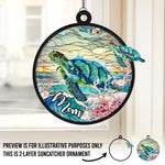 Grandmas Are Life's Greatest Treasures - Family Personalized Window Hanging Suncatcher - Gift For Grandma