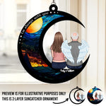 Your Wings Were Ready But My Heart Was Not - Memorial Personalized Window Hanging Suncatcher - Sympathy Gift For Couple