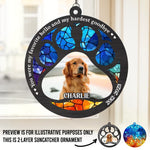 Custom Pet Photo Memorial Keepsake - Personalized Suncatcher Ornament