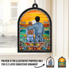 I'll Stop The World And Melt With You - Couple Personalized Window Hanging Suncatcher - Gift For Husband Wife, Anniversary