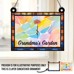 The True Power Behind The Power - Family Personalized Window Hanging Suncatcher - Gift For Grandma