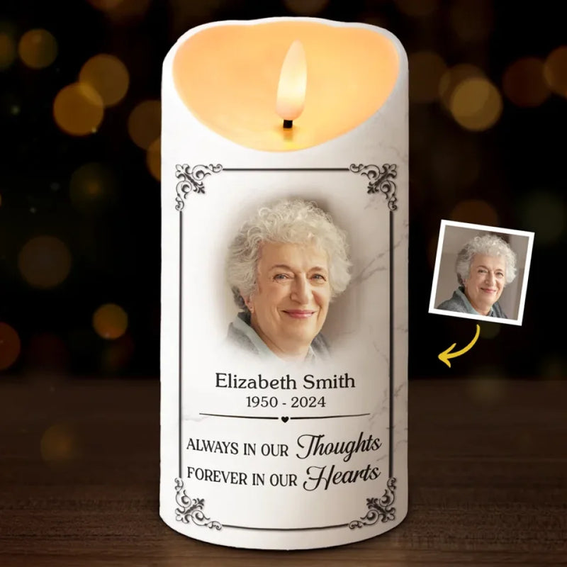 Custom Photo Not A Day Goes By That You Are Not Missed - Memorial Personalized Custom LED Candle - Sympathy Gift, Christmas Gift For Family Members