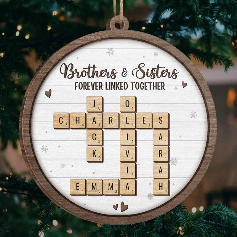 A Sibling Is The Greatest Gift Of Childhood - Family Personalized Custom Ornament - Wood Custom Shaped - Christmas Gift For Family Members, Siblings, Brothers, Sisters