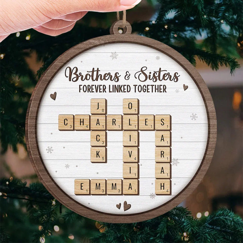 A Sibling Is The Greatest Gift Of Childhood - Family Personalized Custom Ornament - Wood Custom Shaped - Christmas Gift For Family Members, Siblings, Brothers, Sisters