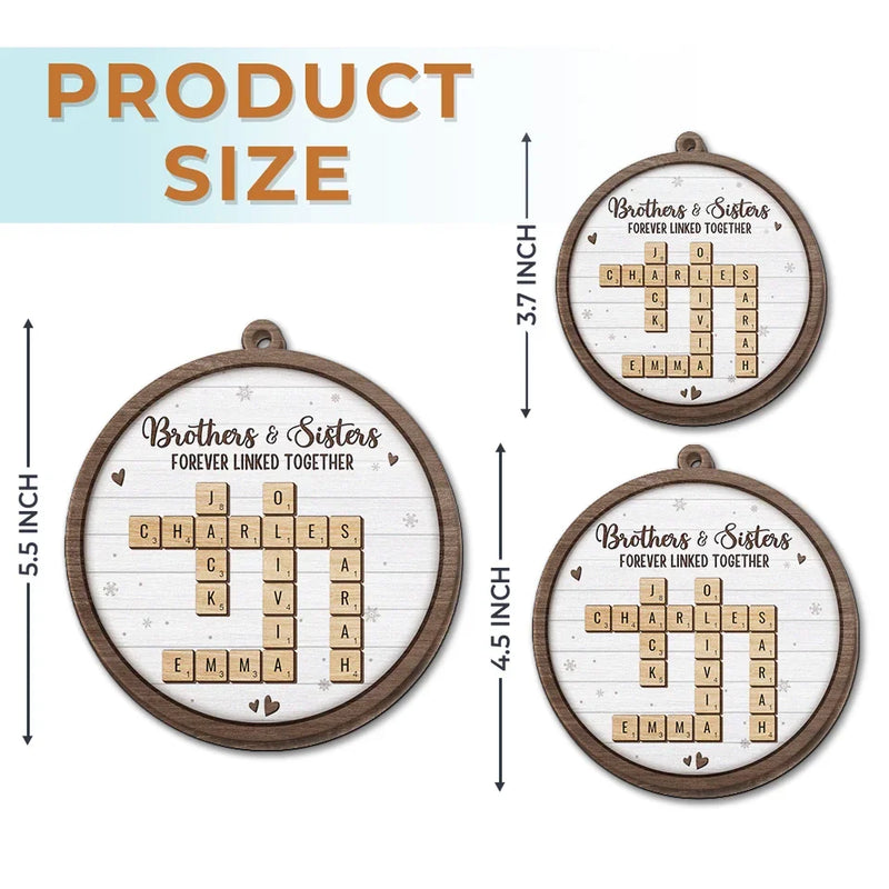 A Sibling Is The Greatest Gift Of Childhood - Family Personalized Custom Ornament - Wood Custom Shaped - Christmas Gift For Family Members, Siblings, Brothers, Sisters