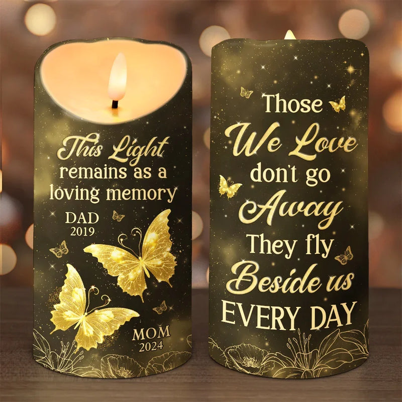 This Light Symbolizes A Love That Never Fades - Memorial Personalized Custom LED Candle - Sympathy Gift, Christmas Gift For Family Members