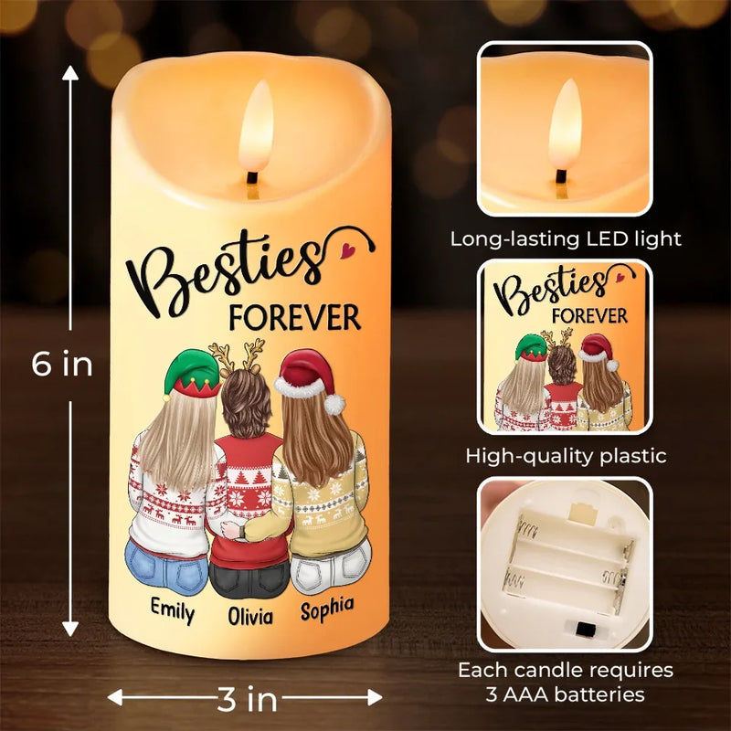 Thank You For Being My Sista - Bestie Personalized Custom LED Candle - Christmas Gift For Best Friends, BFF, Sisters